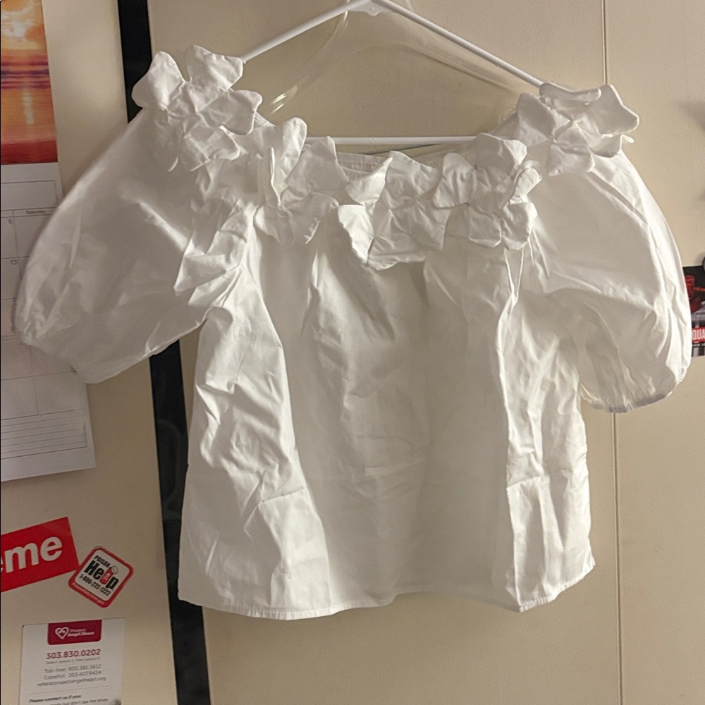 Elegant White Floral Women's Top